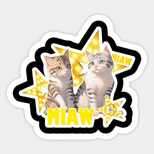 Cat Miaw,lovely cat, cute cat Sticker
